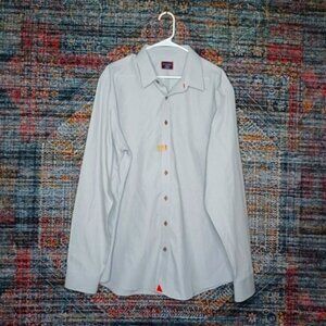 UNTUCKit mens solid gray woven Wrinkle Free button down shirt 2XLT TALL EUC